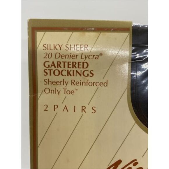New Nice Touch Silken Sheers 20 denier Pantyhose sz Medium Long-Off Black 2pairs - Picture 3 of 4